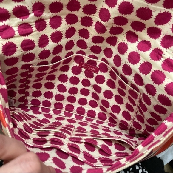 Vera Bradley wristlet clutch bag fringed summer fun red tan - Picture 6 of 6